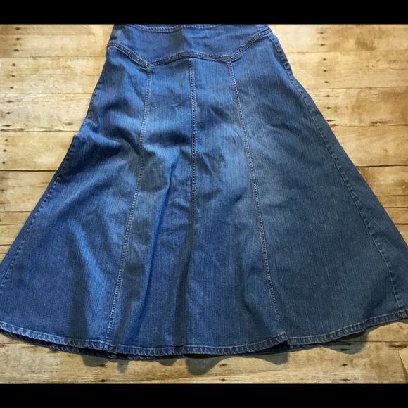 western denim skirts long